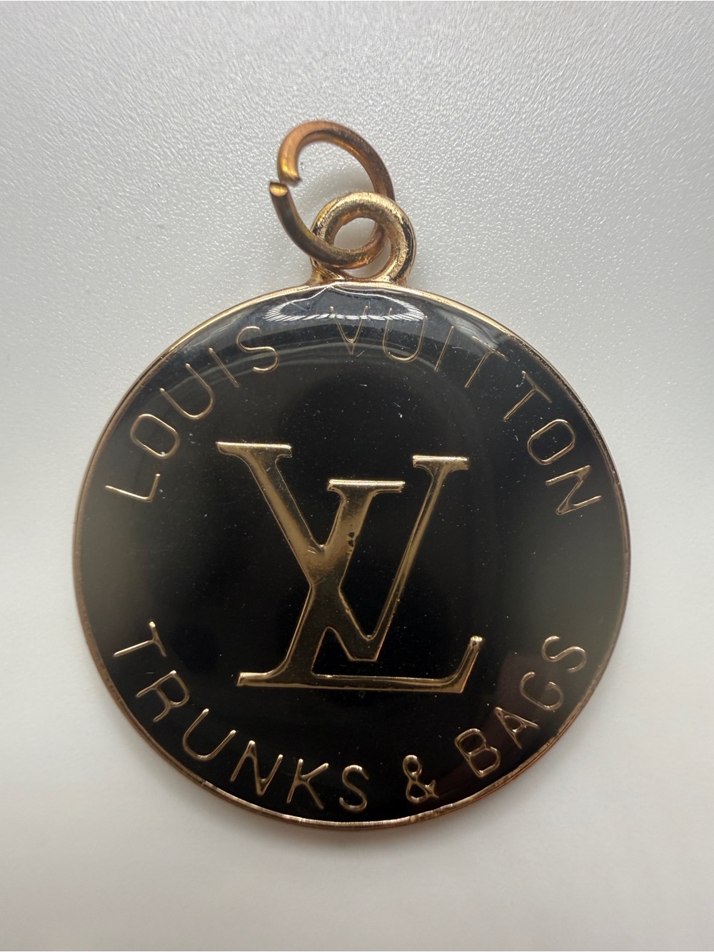 Louis Vuitton Black and Gold Round LV Trunks & Bags Charm